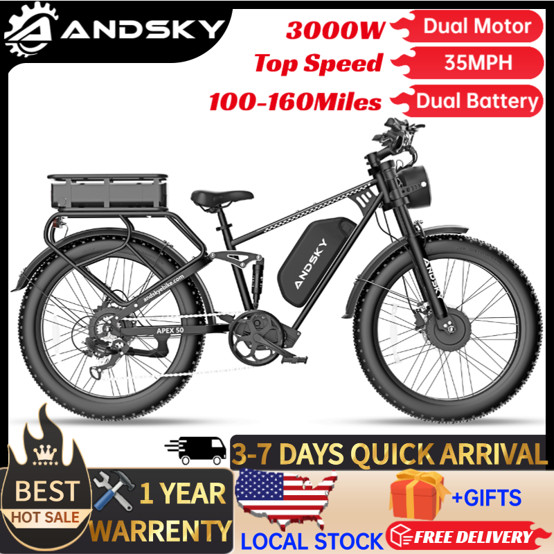ANDSKY Apex50 AWD Electric Bik - 48V 1500W Rear Hub Motor With Battery recension och pris